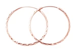 Beneto Módní pozlacené kruhové náušnice ze stříbra AGUC2439/SCS-ROSE 4 cm