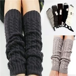 NEW Fashion Gaiters Boot Cuffs Woman Thigh High Warm Knit Knitted Knee Socks Black Leg Warmers for Women Christmas Gifts