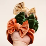 Solid Velvet Baby Bow Winter Headband for Newborn Girls Handmade Elastic Hair Bands Boutique Vintage Turban Headwraps