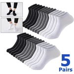 5 Pairs/lot Men Women Sports Breathable Cotton Socks Solid Color Boat Sock Soft Comfortable Ankle Socks Short Socks Wholesale