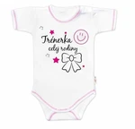 Body krátký rukáv Baby Nellys, Trenérka celej rodiny, holka, vel. 56 (1-2m)