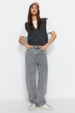 Trendyol Anthracite Soft Textured Tricot Sweater