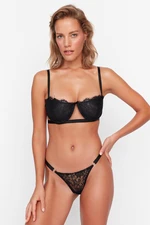 Trendyol Black Lace Underwire fedett fehérnemű szett