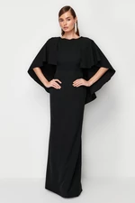 Trendyol Black Sleeve Detailed Woven Evening Dress