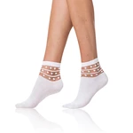 Bellinda 
TRENDY COTTON SOCKS - Women's socks with decorative trim - white