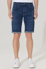 AC&Co / Altınyıldız Classics Men's Dark Blue Slim Fit Slim Fit Cotton Stretchy Denim Shorts