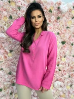 Pink shirt Och Bella BI-1144.hotpink