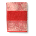 Czerwony ręcznik kąpielowy z bawełny organicznej frotte 70x140 cm Check – JUNA