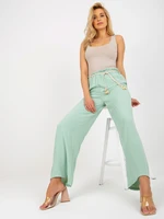 Light Green Swedish Fabric Trousers with Belt