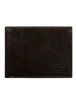 Leather horizontal wallet for brown man