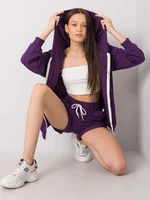 Set in dark purple two-piece cotton
