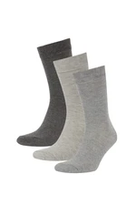DEFACTO Men's Cotton 3-pack Long Socks