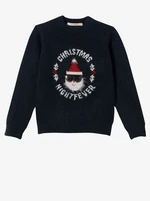 Dark blue girly sweater with Christmas motif CAMAIEU - Girls