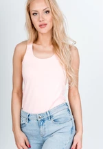 Women's tank top with a cut-out on the back - pink,