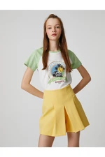 Koton Printed T-Shirt Raglan Sleeve Crew Neck