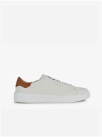 Cream Mens Leather Sneakers Geox - Men