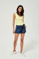 Denim shorts with tie