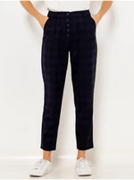 Dark blue checkered shortened trousers CAMAIEU - Ladies