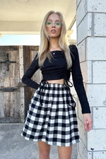 Trend Alaçatı Stili Women's Black Waist Gimped Cachet Mini Skirt