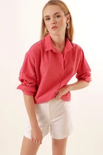 Bigdart 3900 Oversize Long Basic Shirt - Pomegranate