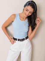 Light blue ribbed top