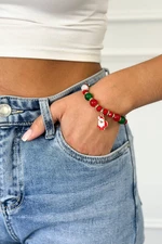 Santa Claus Christmas Bracelet with Green Bag