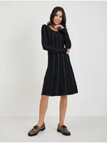 Černé dámské vzorované svetrové šaty ORSAY - Dámské