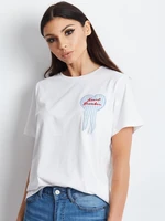 T-shirt with white patch