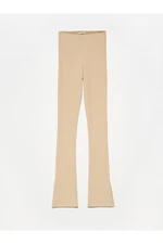 Dilvin 70385 Ottoman Tights with Slit Legs-beige