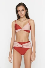 Trendyol High Waist Draped Bikini Bottoms With Knot Detail
