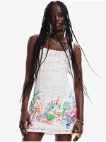 White Women Lace Dress Desigual Mojito - Women