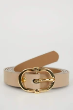 DEFACTO Woman Oval Buckle Faux Leather Classic Belt