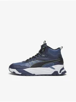 Puma Trinity Men's Dark Blue Ankle Sneakers with Leather Detailing - Men's Puma Trinity Men's Dark Blue Ankle Sneakers with Leather Detailing - Men's