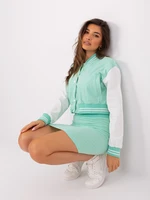 Mint casual set with bomber jacket