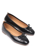 Capone Outfitters Hana Trend Wrinkled Pattern Black Women's Ballerinas Capone Outfitters Hana Trend Wrinkled Pattern Black Women's Ballerinas