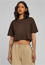 Women's short oversized t-shirt in brown color