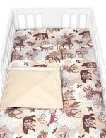 Povlečení do postýlky, 2D sada bavlna - Wild animals, Baby Nellys, hnědé, vel. 120x90