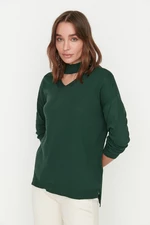 Trendyol Emerald Choker Collar Sweter z dzianiny