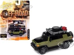 2007 Toyota FJ Cruiser "Furlough the Four-High" Olive Green with Black Hood and Top and Roof Rack "Off Road" Limited Edition to 3028 pieces Worldwide