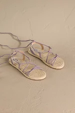 Semišové sandále Manebi Lace-Up Sandals dámske, fialová farba, P 7.4 Y0