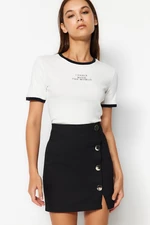 Trendyol Black Knitted Mini Skirt With Buttons