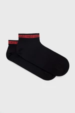 Ponožky HUGO (2-pack) pánské, černá barva, 50477874