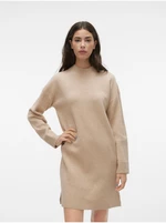 Beige women's sweater dress VERO MODA Goldneedle - Women