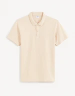 Krémové pánske basic polo tričko Celio Feflame