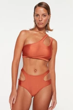 Trendyol Tile One-Shoulder Bikini Top With Cut Out/Window
