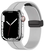 4wrist Silikonový řemínek s magnetickou sponou pro Apple Watch 38/40/41 mm - Grey