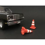 Traffic Cones Accessory Set of 4 pieces for 1/18 Scale Models by American Diorama