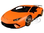 Lamborghini Huracan Performante Arancio Anthaeus / Matt Orange with Gold Wheels 1/18 Model Car by Autoart