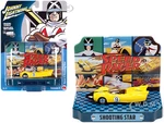 Racer X Shooting Star 9 Yellow with Collectible Tin Display "Speed Racer" 1/64 Diecast Model Car by Johnny Lightning