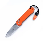 Zavírací nůž G7452-WS Ganzo® – Šedá čepel SW, Oranžová rukojeť (Barva: Oranžová, Varianta: Šedá čepel – Stone Wash)